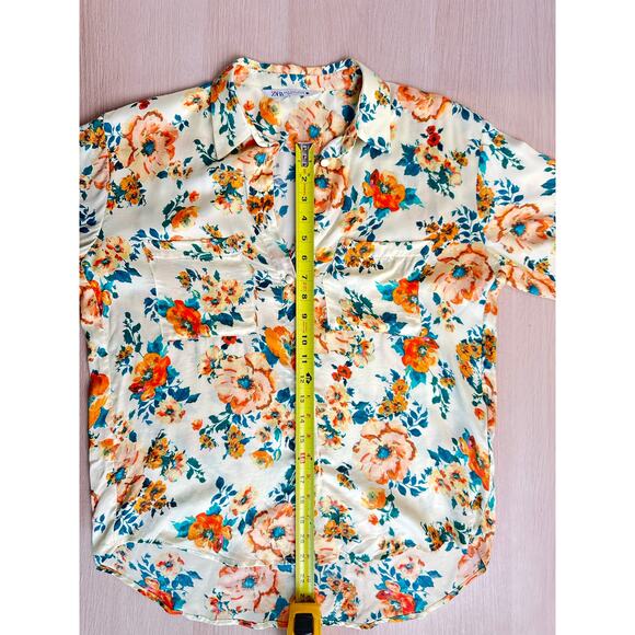 Zara Floral Button Down Shirt - Size S - NEW - Picture 6 of 6